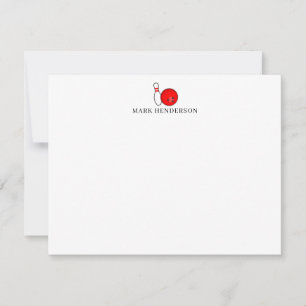 Bowling Themed Personalized Stationery Bowling Card