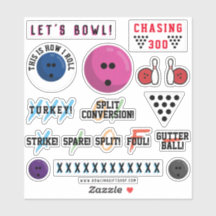 Bowling Themed Sticker Sheet