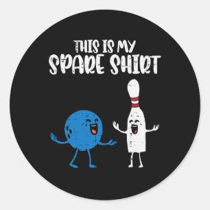 Bowling This Is My Spare Shirt Bowler Kids Boys Gi Classic Round Sticker