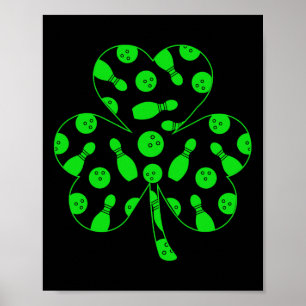 Bowling Tools Inside Shamrock St. Patrick's Day Pl Poster