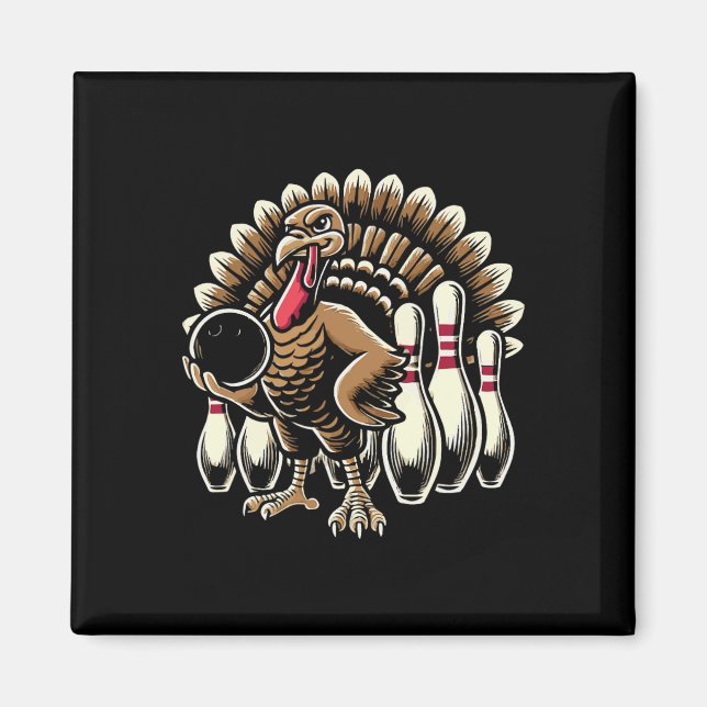 Bowling Turkey Thanksgiving Thanksgiving Day Turke Magnet (Front)