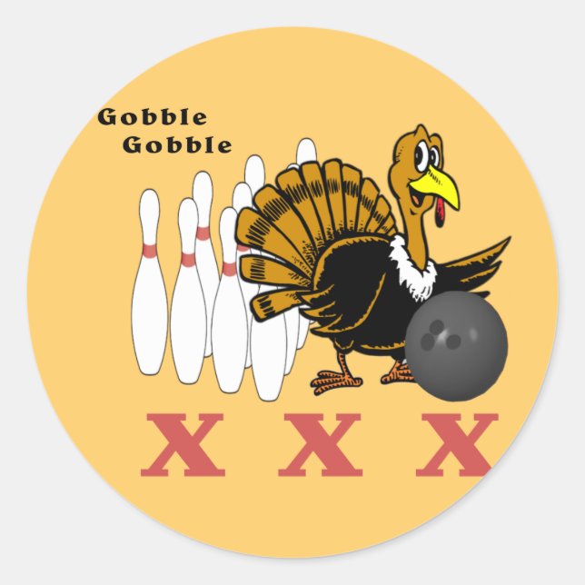 Bowling Turkey XXX Classic Round Sticker (Front)