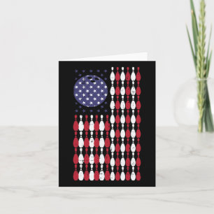 Bowling Usa Flag 4th Of July Patriotic Bowler Men  Card
