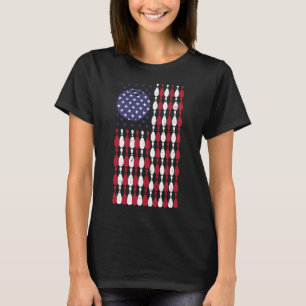 Bowling Usa Flag 4th Of July Patriotic Bowler Men T-Shirt