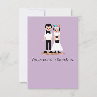 Bowling Wedding bride and groom Invitation
