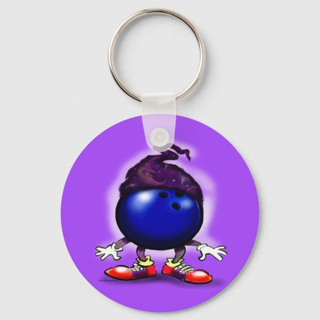 Bowling Wizard Keychain (Front)