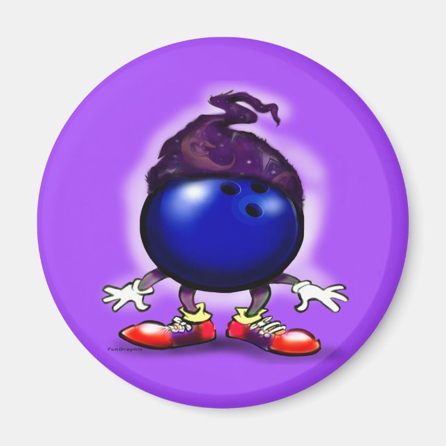 Bowling Wizard Magnet (Front)