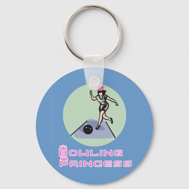BowlingChick Princess Keychain (Front)
