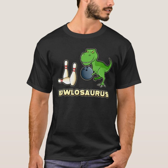 Bowlosaurus Bowling Trex Dinosaur T-Shirt (Front)