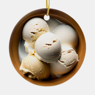 Bowls of Ice Cream Food Puns Christmas Ceramic Ornament