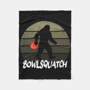 Bowlsquatch Bigfoot Bowling Ll Sasquatch Bowler Sq Fleece Blanket