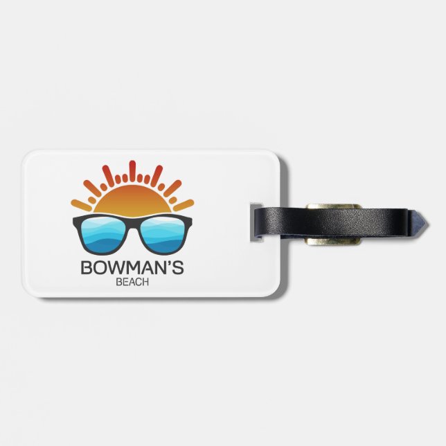 Bowman's Beach Florida Sunglasses Luggage Tag (Back Horizontal)