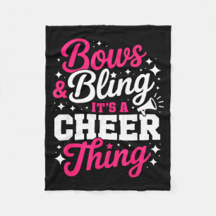 Bows & bling a cheer thing funny cheerleading fleece blanket