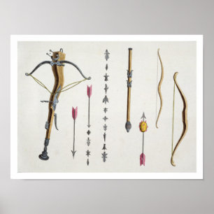 Bows and arrows from the 14th-15th century, plate poster