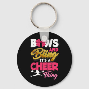 Bows And Bling It's A Cheer Thing Funny Cheerleadi Keychain