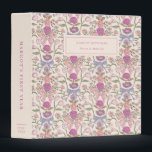 Bows and Blossoms Pink Baby Photo Album Binder<br><div class="desc">Cute binder featuring hand drawn pattern of pink and purple ribbons and flowers.</div>