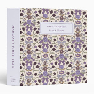 Bows and Blossoms Purple Baby Photo Album Binder
