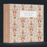 Bows and Blossoms Terracotta Baby Photo Album Binder<br><div class="desc">Cute binder featuring hand drawn pattern of terracotta and blush pink ribbons and flowers.</div>