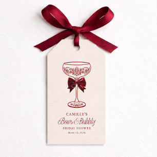 Bows and Bubbly Bridal Shower Favour Tag