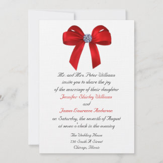 Bows and Diamonds Wedding Invitation