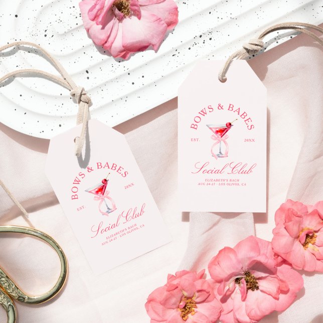 Bows & Babes Coquette Cherries Bachelorette Gift Tags (Creator Uploaded)