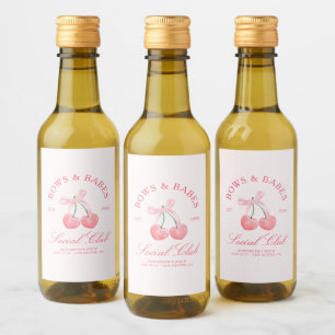 Bows & Babes Coquette Cherries Bachelorette Wine Label