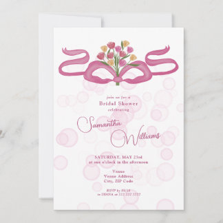 Bows & Bouquets Flower Bloom Bar Bridal Shower Invitation