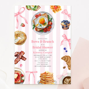 Bows + Brunch Bridal Shower Invitation