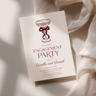Bows & Bubbly Engagement Party Invitation