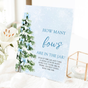 Bows Christmas Guess How Many Bows Baby Shower Pedestal Sign