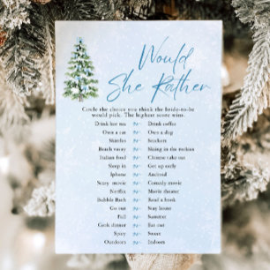 Bows Christmas Would She Rather Baby Shower Game Invitation