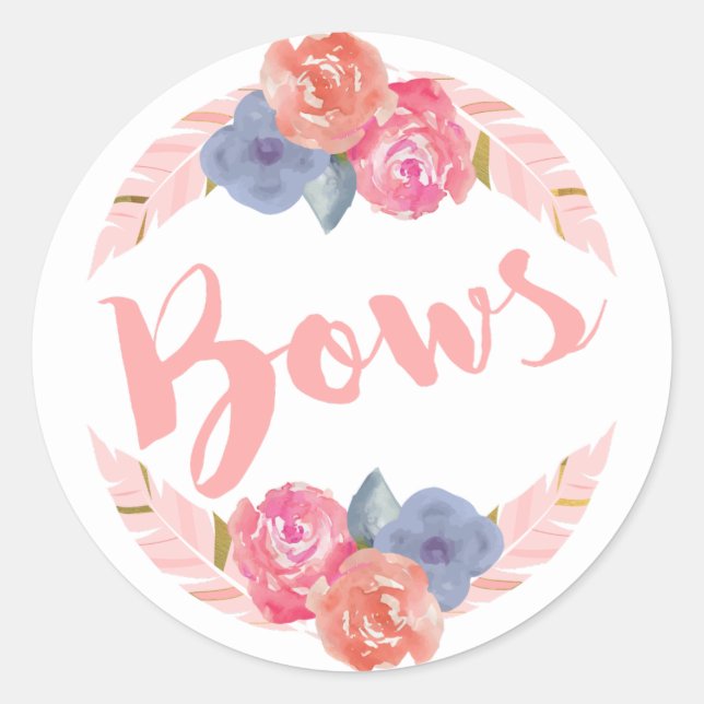 Bows or Arrows Guess the Gender Stickers Bows Pink (Front)