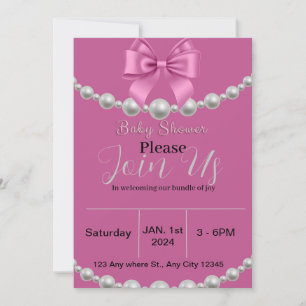Bows & Pearls Invitation