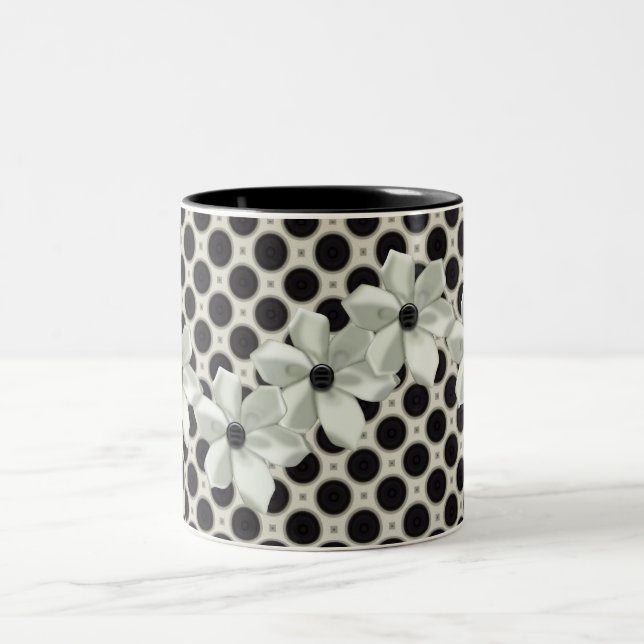 Bows & Polka Dot Matching Sets Two-Tone Coffee Mug (Center)
