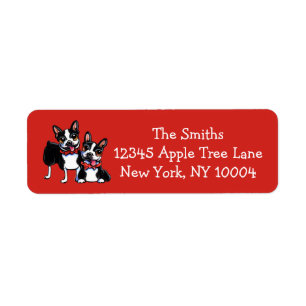 Bowtie Boston Terriers Off-Leash Art™ Rouge