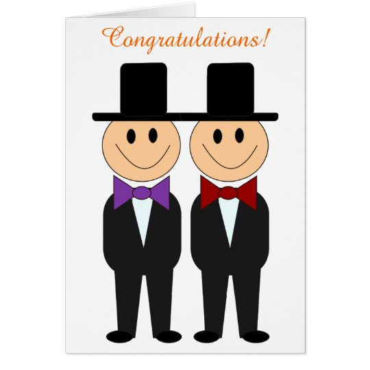 Bowtie Grooms Gay Wedding Card