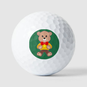 Bowtie Teddy bear on Green  Golf Balls