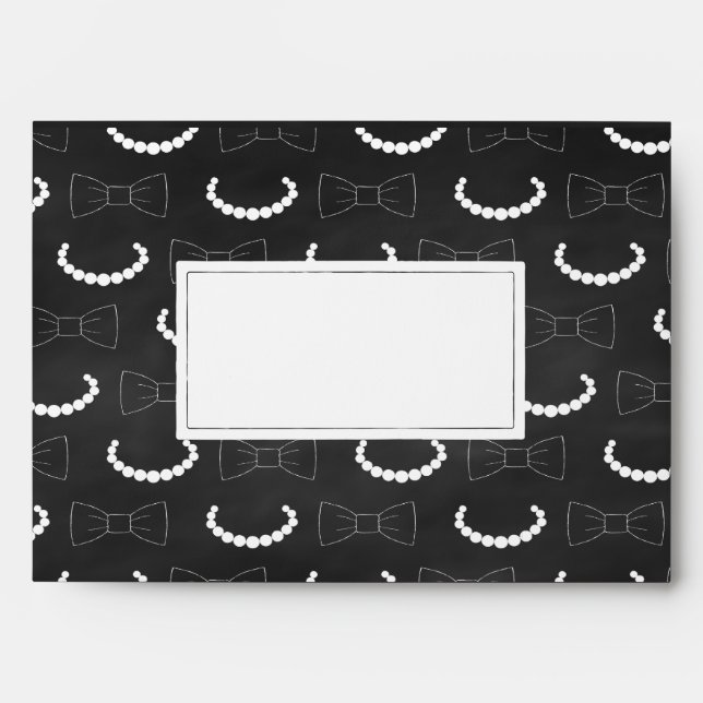 Bowties and Pearls Wedding Envelopes (Front)