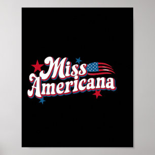 Box America 4th Of July Miss Americana Retro  Poster