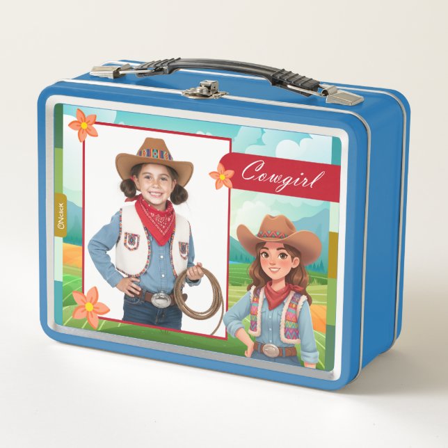 Box Boîte à lunch Cowgirl personnalisée (Devant)