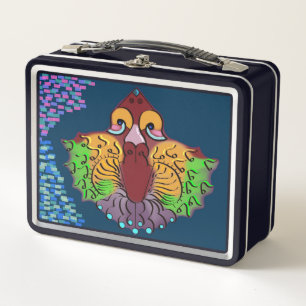 Box Boîte à lunch en métal Art de poisson abstrait e