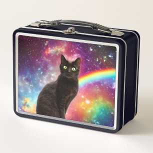 Box Boîte à lunch en métal de chat spatial