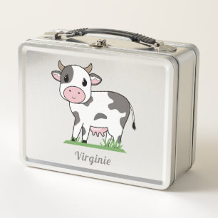 Box Boîte à lunch en métal de la vache mignonne
