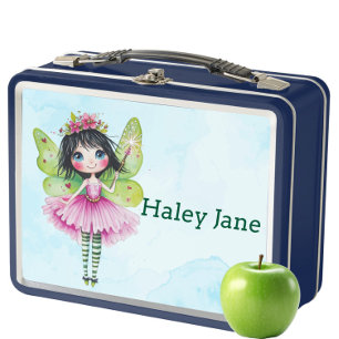 Box Boîte à lunch en métal Fairy bleu personnalisé pou