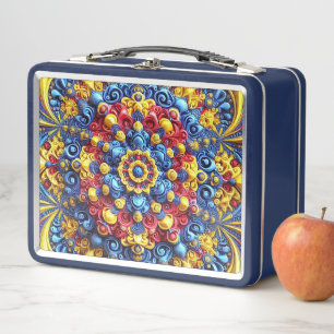 Box Boîte à lunch en métal inoxydable avec couleurs ro