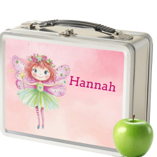 Box Boîte à lunch en métal rose personnalisée pour enf