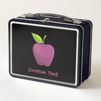 Box Boîte à lunch en métal violet pomme