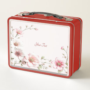 Box Boîte à lunch florale rose et blanc élégante