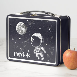 Box Boîte à lunch métallique d'astronaute amusant dans