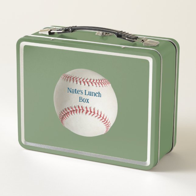 Box Boîte à lunch personnalisée Dino Metal Baseball (Dos)